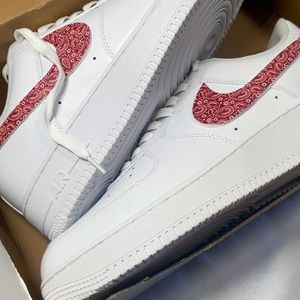 Red bandana af1 custom bandana motif design for Air Force 1 iron on patch sneake